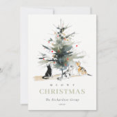 Schattigee Meowy Kerstboom Katten Corporate Logo Feestdagenkaart (Voorkant)