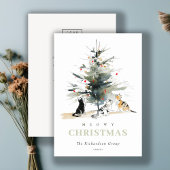 Schattigee Meowy Kerstboom Katten Corporate Logo Feestdagenkaart