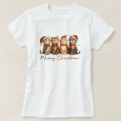Schattigee Meowy Kerstkatten T-shirt (Design voorkant)
