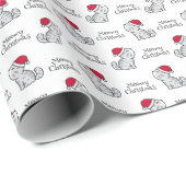 Schattigee Meowy Kerstman Katten Cadeaupapier (Rol Hoek)