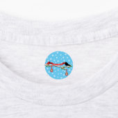 Schattigee merel en kardinaal op de tak - MERRY XM Labels (Aangebracht)