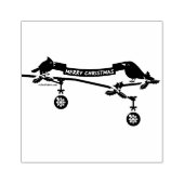 Schattigee merel en kardinaal op de tak - MERRY XM Rubberstempel (Afrduk)