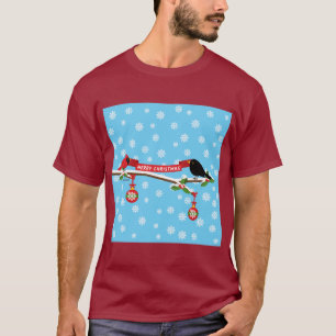 Schattigee merel en kardinaal op de tak - MERRY XM T-shirt