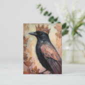 Schattigee merel in een kroon briefkaart (Staand voorkant)