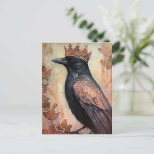 Schattigee merel in een kroon briefkaart (Staand voorkant)