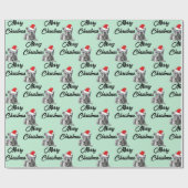 Schattigee Merle Puppy Merry Christmas Franse Bull Cadeaupapier (Vlak)