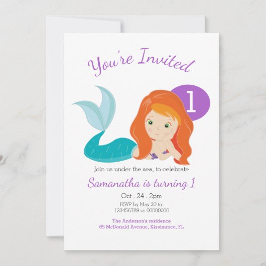 Schattigee Mermaid Goddess Verjaardagsfeest Kaart (Voorkant)