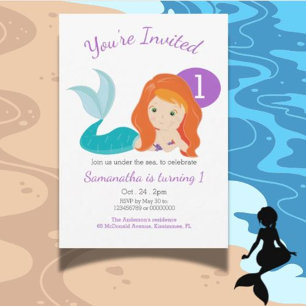 Schattigee Mermaid Goddess Verjaardagsfeest Kaart