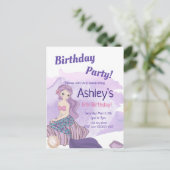 Schattigee Mermaid Party Uitnodiging, Mermaid Verj Uitnodiging Briefkaart (Staand voorkant)