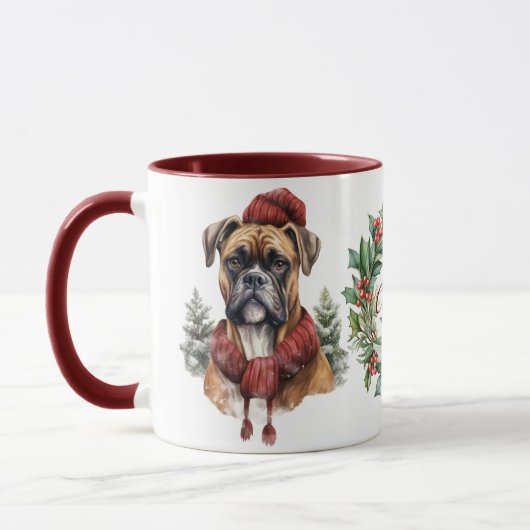 Schattigee Merry Boxer Dog Christmas Mok (Links)