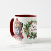 Schattigee Merry Boxer Dog Christmas Mok (Voorkant links)