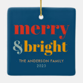 Schattigee Merry & Bright Retro Groovy Kerstboom Keramisch Ornament (Achterkant)