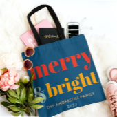 Schattigee Merry & Bright Retro Groovy Kerstboom Tote Bag