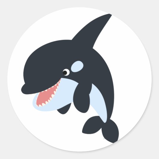 Schattigee Merry Cartoon Killer Whale Sticker (Voorkant)