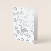 Schattigee Merry Catmas Kitty Cat Folie Kerst Kaar Folie Kaarten (Voorkant)