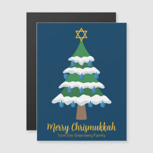 Schattigee Merry Chrismukkah Tree Magnet Kaarten