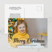 Schattigee Merry Christmas 2024 Fototypografie Feestdagenkaart (Voorkant / Achterkant)