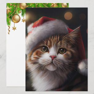 Schattigee Merry Christmas Cat platte kaart