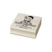 Schattigee Merry Christmas Dog Retouradres Rubberstempel (Stempel)