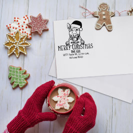 Schattigee Merry Christmas Dog Retouradres Rubberstempel