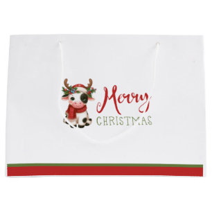 Schattigee Merry Christmas koe Gift Bag Groot Cadeauzakje