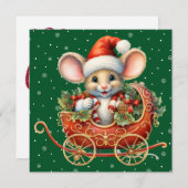 Schattigee Merry Christmas Mouse Kaart (Voorkant / Achterkant)