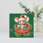 Schattigee Merry Christmas Mouse Kaart (Staand voorkant)