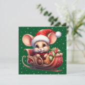 Schattigee Merry Christmas Mouse Kaart (Staand voorkant)
