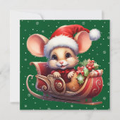 Schattigee Merry Christmas Mouse Kaart (Voorkant)