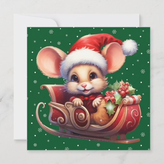 Schattigee Merry Christmas Mouse Kaart (Voorkant)