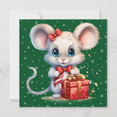 Schattigee Merry Christmas Mouse Kaart (Voorkant)