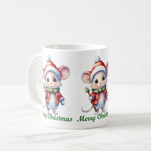 Schattigee Merry Christmas Mouse Mok (Voorkant links)