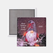 Schattigee Merry Christmas Whimsical Gnome Holiday Magneet (Voorkant / Achterkant)