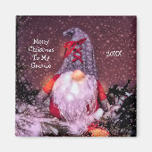 Schattigee Merry Christmas Whimsical Gnome Holiday Magneet (Voorkant)