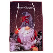Schattigee Merry Christmas Whimsical Gnome Holiday Medium Cadeauzakje (Voorkant)