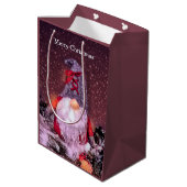 Schattigee Merry Christmas Whimsical Gnome Holiday Medium Cadeauzakje (Achterkant Gekanteld)
