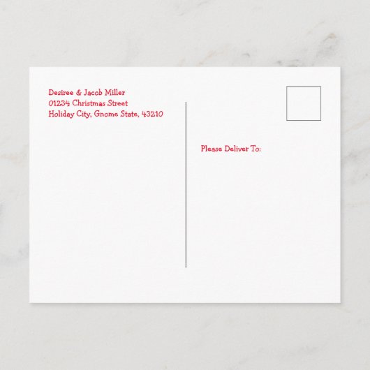 Schattigee Merry Christmas Whimsical Gnome Holiday Uitnodiging Briefkaart (Achterkant)