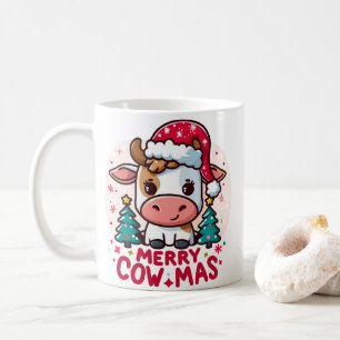 Schattigee "Merry Cowmas" Kerst Koe Koffiemok