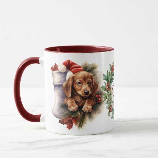 Schattigee Merry Dachshund Dog Christmas Mok (Links)