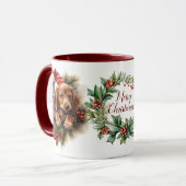 Schattigee Merry Dachshund Dog Christmas Mok (Voorkant links)