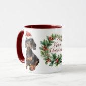 Schattigee Merry Dachshund Dog Christmas Mok (Voorkant links)