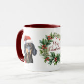 Schattigee Merry Dachshund Dog Christmas Mok (Voorkant links)
