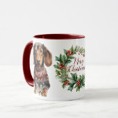 Schattigee Merry Dachshund Dog Christmas Mok (Voorkant links)
