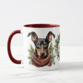 Schattigee Merry Doberman Pinscher Hondenkerstmis Mok (Links)