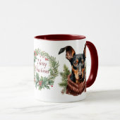 Schattigee Merry Doberman Pinscher Hondenkerstmis  Mok (Voorkant rechts)