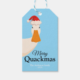 Schattigee Merry Quackmas Kerst grappig Eend Cadeaulabel
