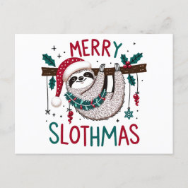 Schattigee Merry Slothmas Briefkaart