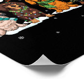 Schattigee Merry Woofmas Teckel Kersthond Reindee Poster (Hoek)