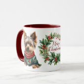 Schattigee Merry Yorkshire Terrier Dog Christmas M Mok (Voorkant links)