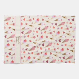 Schattigee met de hand geïllustreerde Waterverf ij Theedoek